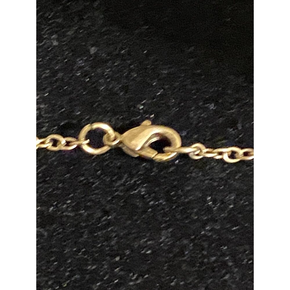 Vintage Gold Tone Rose Pendant Necklace With Lobster Clasp - Picture 4 of 4